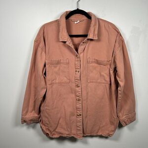 Sunday Club Shirt Jacket Clay Orange Shacket Size Large